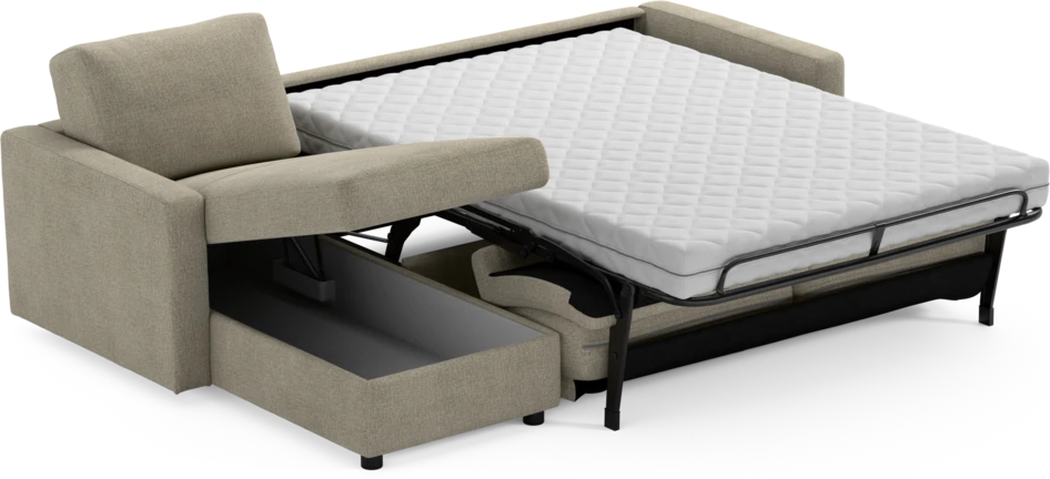 Lindö - Bäddsoffa 2,5-sits med schäslong, vändbar - Beige