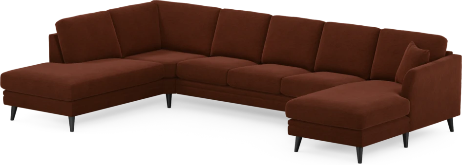 Eden - 3-sits soffa med divan vänster och schäslong höger - Orange