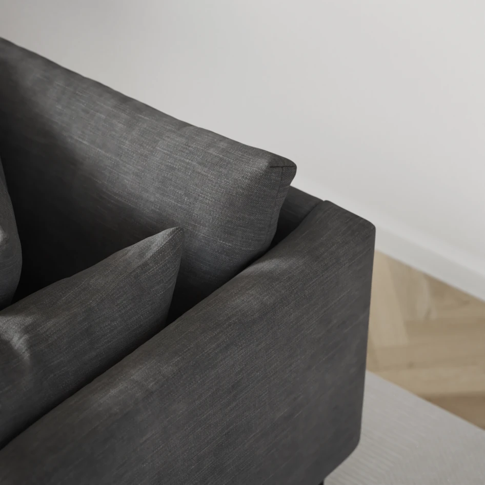 Harper - 3-sits soffa med divan höger - Grå