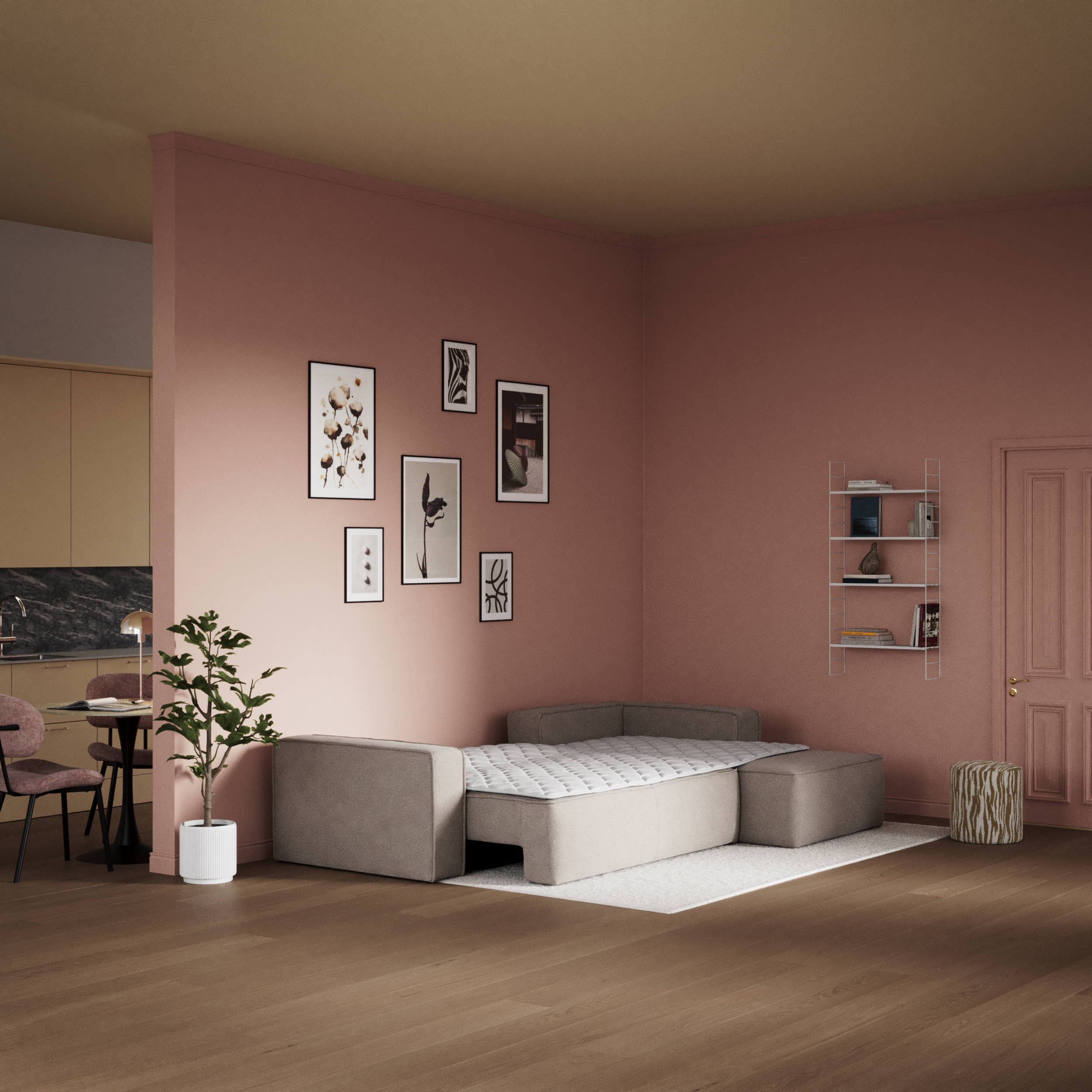 Ide - Bäddsoffa 3-sits med schäslong höger - inspiration