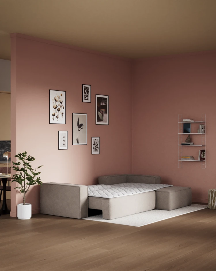 Ide - Bäddsoffa 3-sits med schäslong höger - inspiration