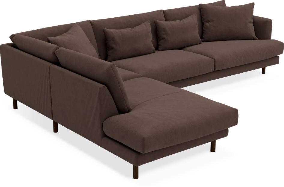 Harper - 3-sits soffa med divan vänster - Brun