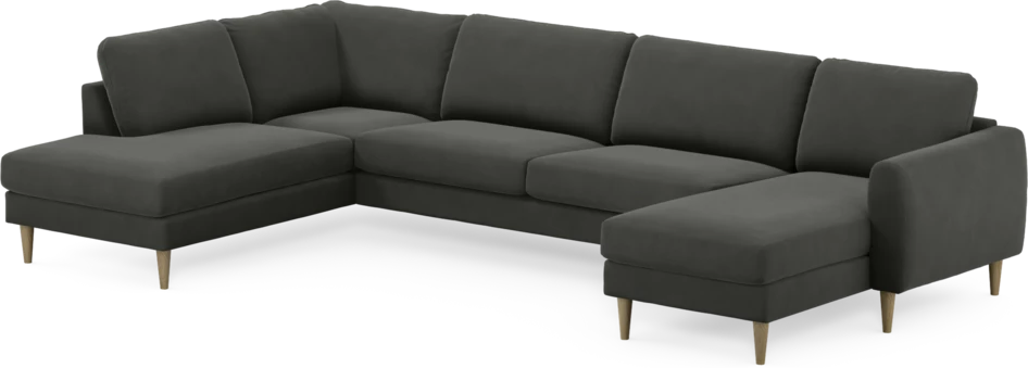 Bridge - 3-sits soffa med divan vänster och schäslong höger - Grå