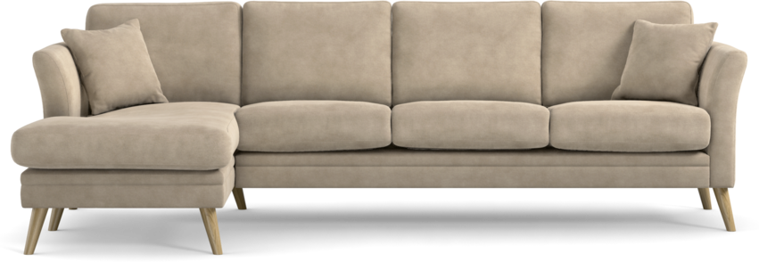 Eden - 3-sits soffa med schäslong - Brun