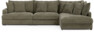 Rossi - 3-sits soffa med divan höger - Grön
