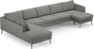 County - 4-sits soffa med divan vänster och schäslong höger - Grå