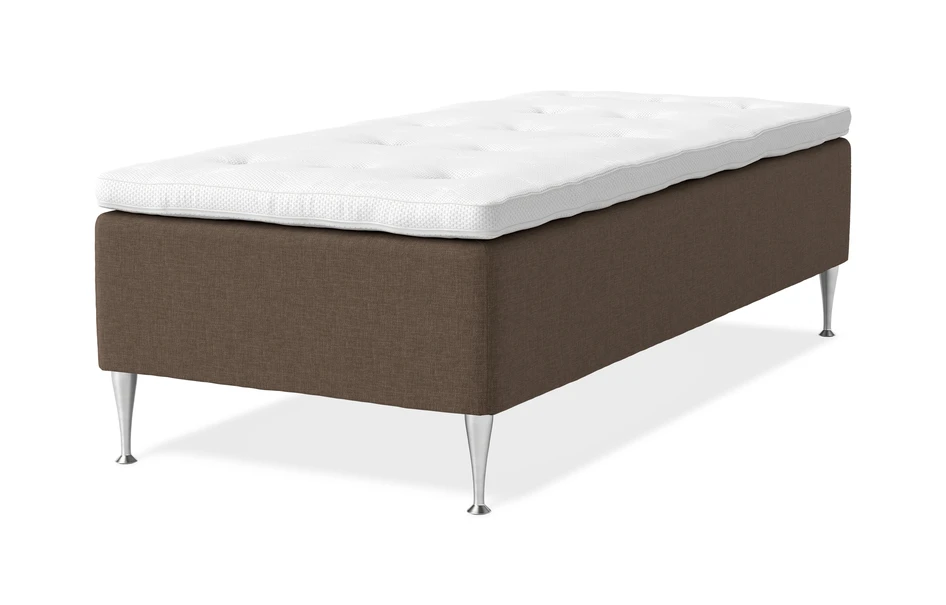Dream Delux - Ramsäng, enkelsäng med bäddmadrass Sleep Delux vit - Brun