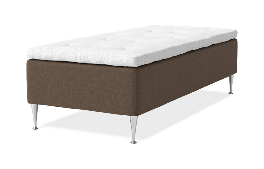 Dream Delux - Ramsäng, enkelsäng med bäddmadrass Sleep Delux vit - Brun