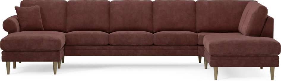 Eden - 3-sits soffa med schäslong vänster och divan höger - Röd