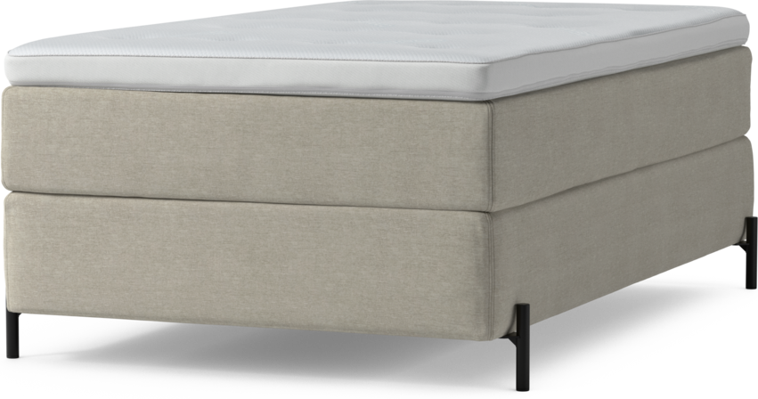 Delux Exclusive - Kontinentalsäng, enkelsäng 120 cm med bäddmadrass och sängben - Beige