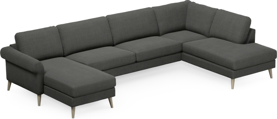 Bridge - 3-sits soffa med schäslong vänster och divan höger - Grå