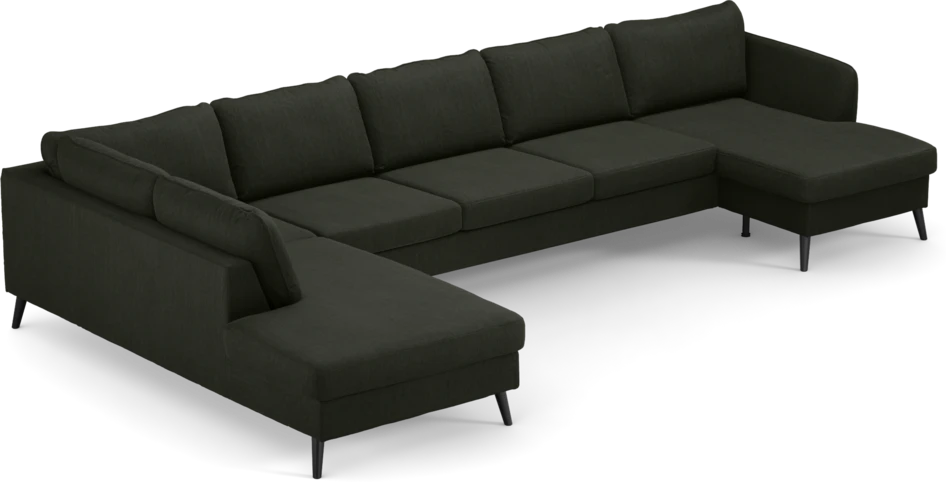 County - 4-sits soffa med divan vänster och schäslong höger - Grön