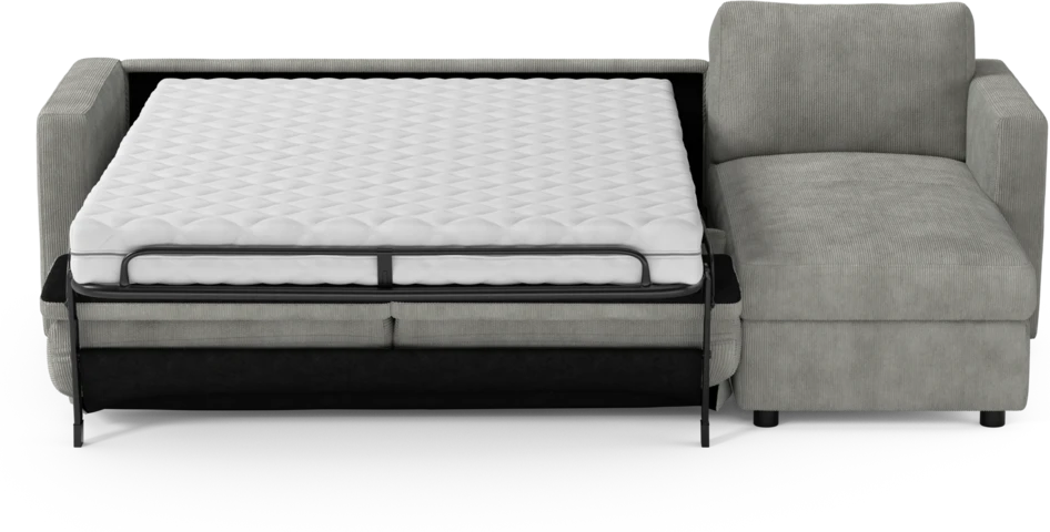 Lindö - Bäddsoffa 2,5-sits med schäslong, vändbar - Grå
