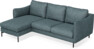 Madison Lux - 2-sits soffa med schäslong vänster - Turkos
