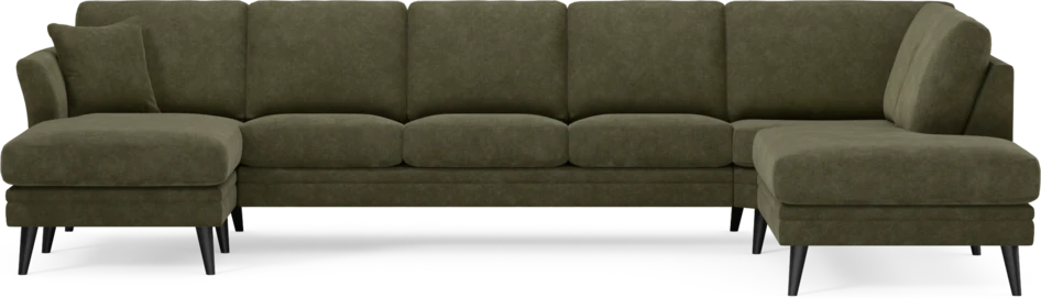 Eden - 3-sits soffa med schäslong vänster och divan höger - Grön