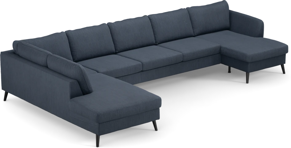 County - 4-sits soffa med divan vänster och schäslong höger - Blå