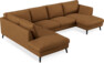 Madison Lux - 2-sits soffa med divan vänster och schäslong höger - Brun