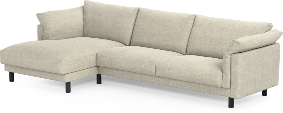 Cherrie - 3-sits soffa med schäslong vänster, fast klädsel - Beige