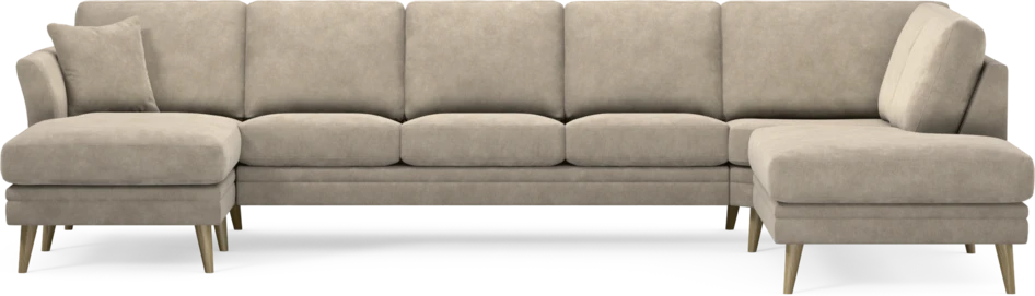 Eden - 3-sits soffa med schäslong vänster och divan höger - Beige