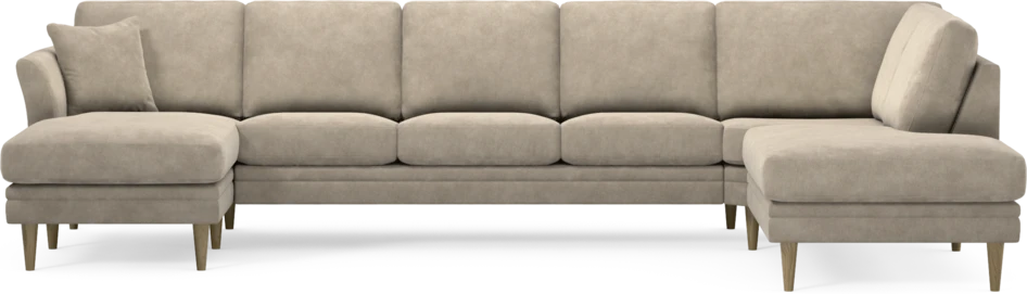 Eden - 3-sits soffa med schäslong vänster och divan höger - Beige
