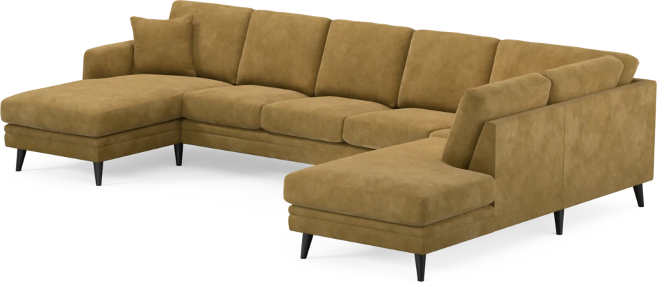 Eden - 3-sits soffa med schäslong vänster och divan höger - Gul