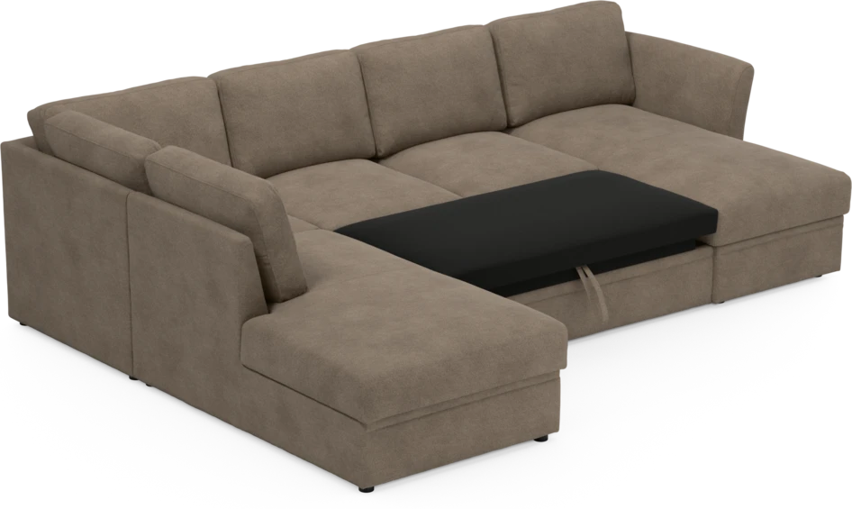 Öland - Bäddsoffa med divan vänster och schäslong höger - Brun