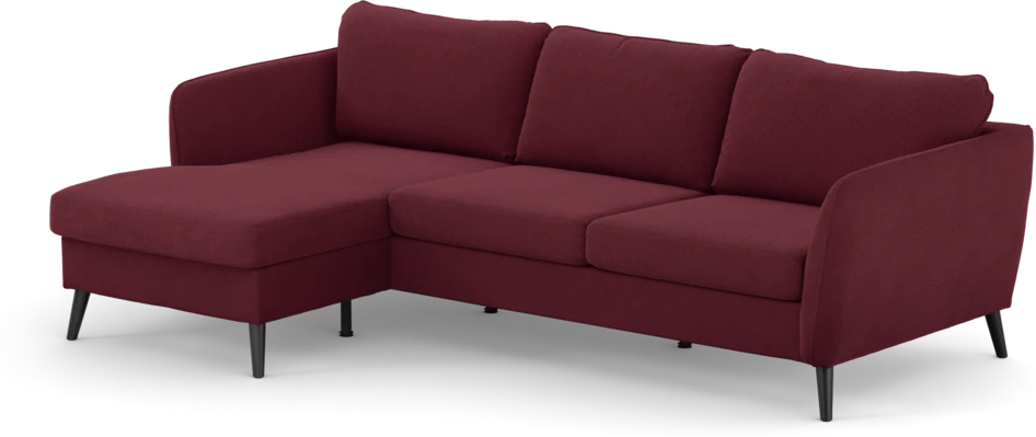 County - 3-sits soffa med flyttbar schäslong - Röd