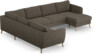 County - Hörnsoffa, 2+3-sits med schäslong höger - Brun