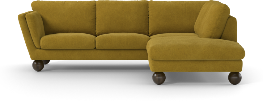 Madison Lux - 2-sits soffa med divan höger - Gul