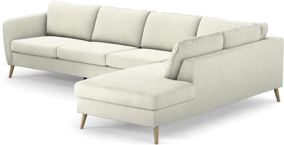 County - 3-sits soffa med divan höger - Vit