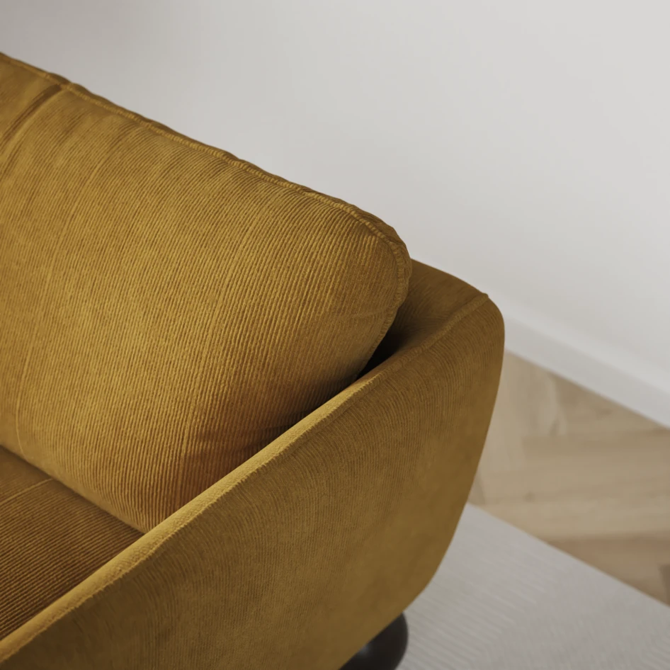 Madison - 2-sits soffa med divan vänster och schäslong höger - Gul