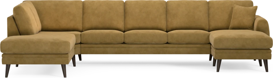 Eden - 3-sits soffa med divan vänster och schäslong höger - Gul