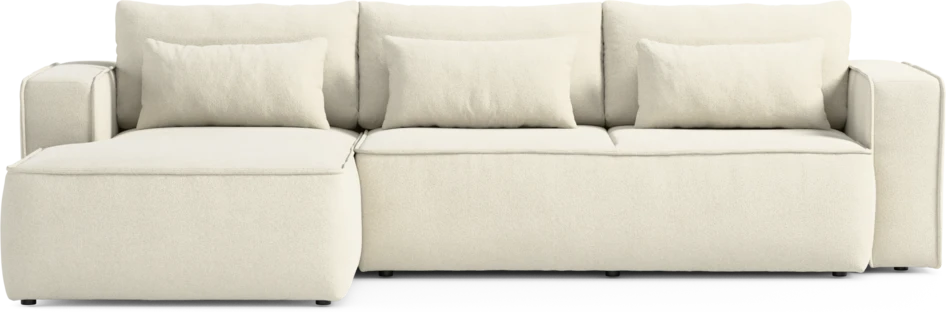Ide - Bäddsoffa 3-sits med schäslong vänster - Vit