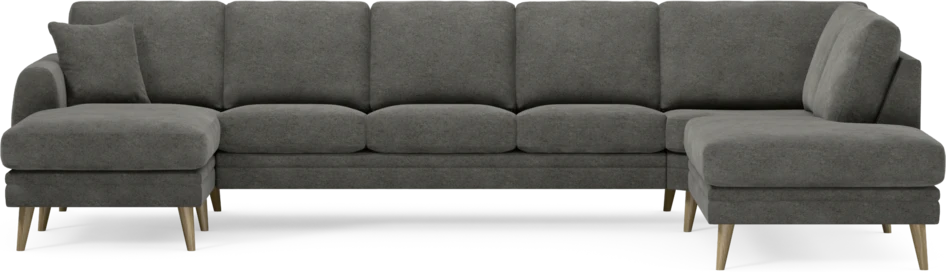 Eden - 3-sits soffa med schäslong vänster och divan höger - Grå