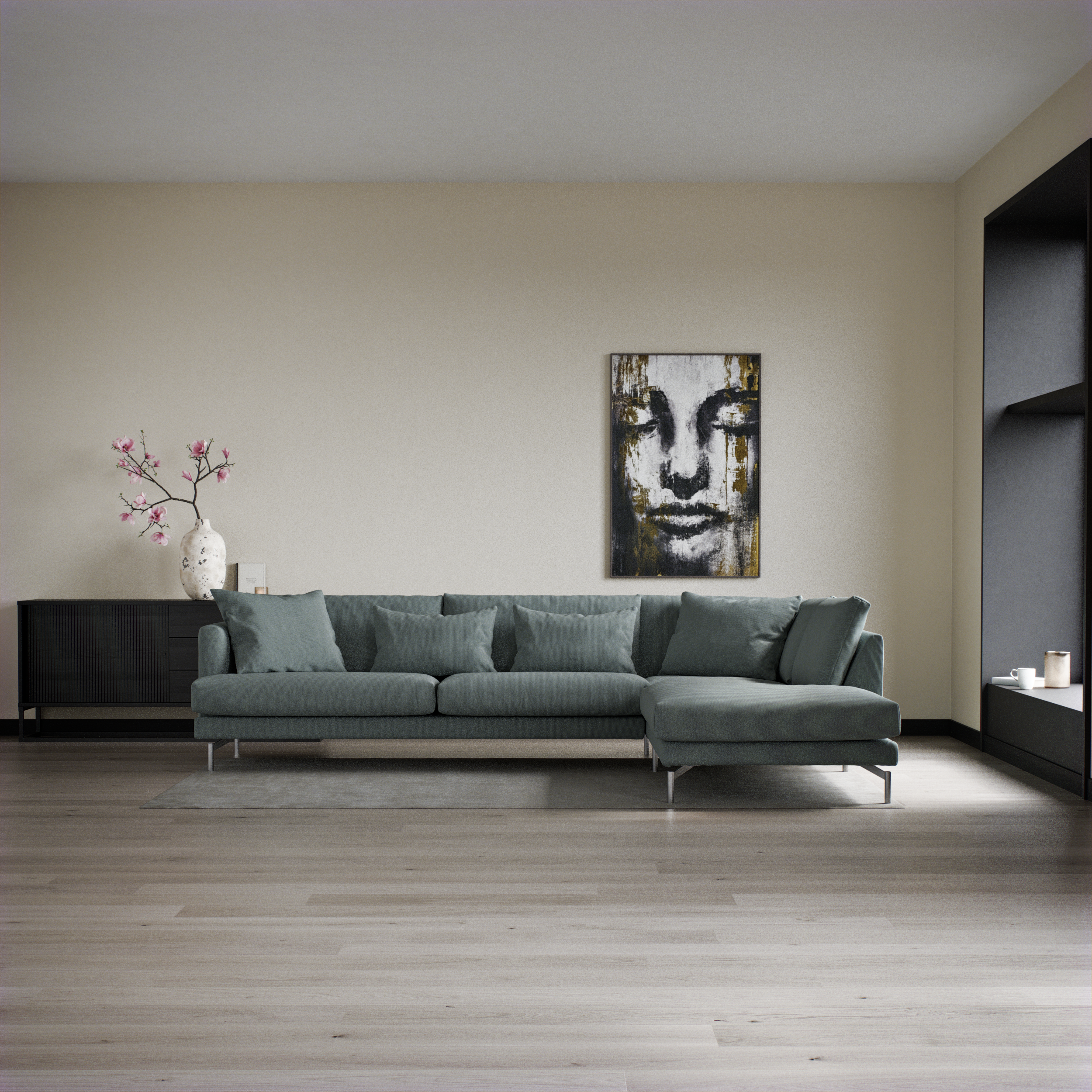 Harper - 3-sits soffa med divan höger - inspiration