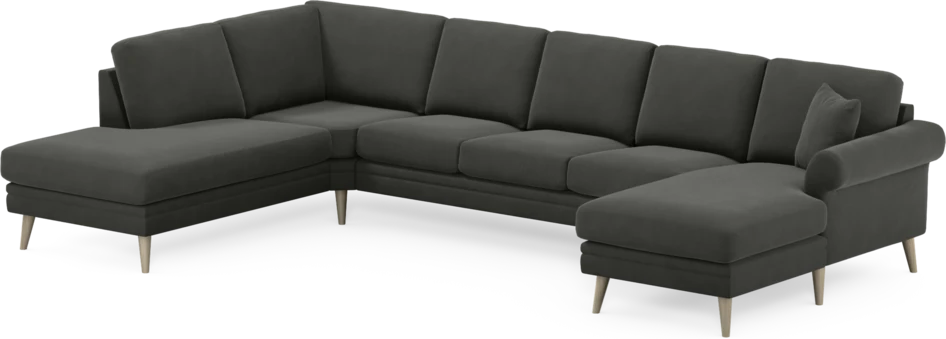 Eden - 3-sits soffa med divan vänster och schäslong höger - Grå