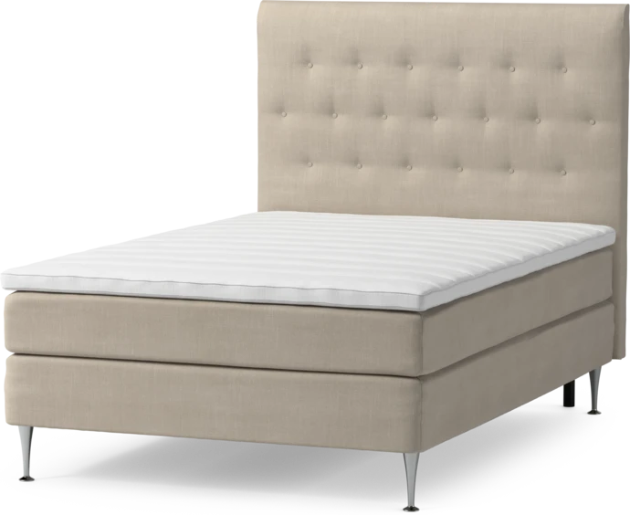 Roma Family, Kontinentalsäng, enkelsäng med bäddmadrass och sänggavel pikerad, B 105-140