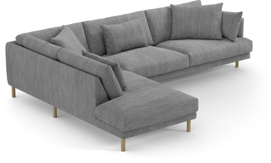 Harper - 3-sits soffa med divan vänster - Grå