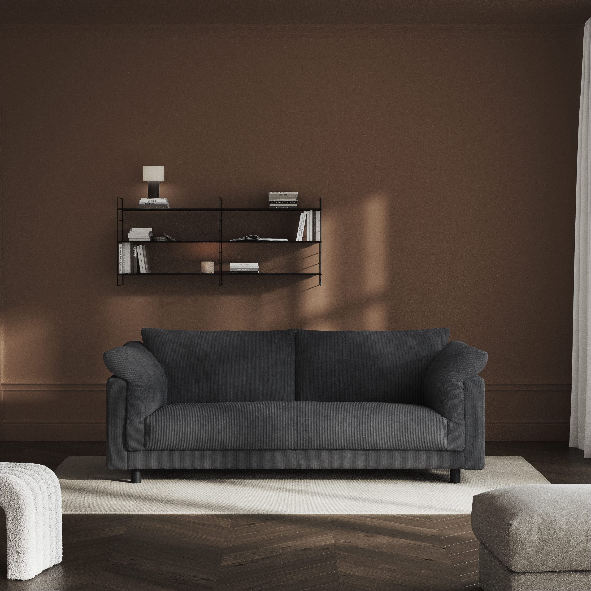 Cherrie - 2,5-sits soffa, hel dyna, fast klädsel - inspiration