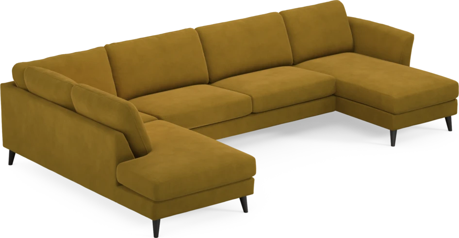 Bridge - 3-sits soffa med divan vänster och schäslong höger - Gul