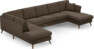 Eden - 3-sits soffa med divan vänster och schäslong höger - Brun