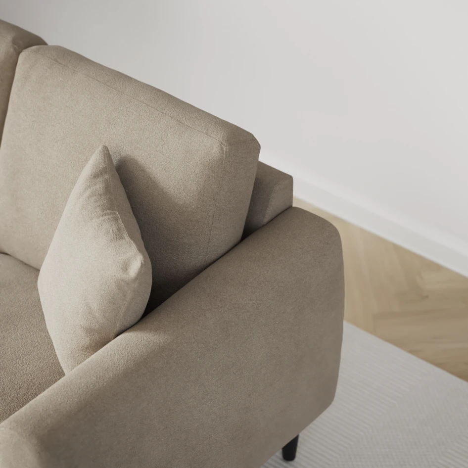 Eden - 3-sits soffa med divan vänster och schäslong höger - Beige