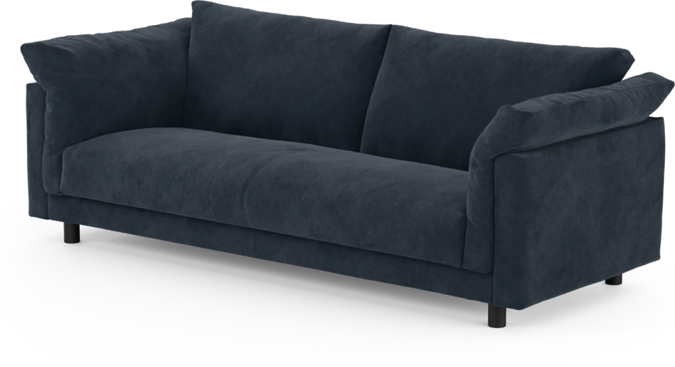 Cherrie - 3-sits soffa, hel dyna, fast klädsel - Blå