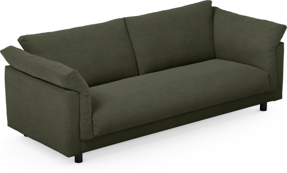 Cherrie - 3-sits soffa, hel dyna, fast klädsel - Grön
