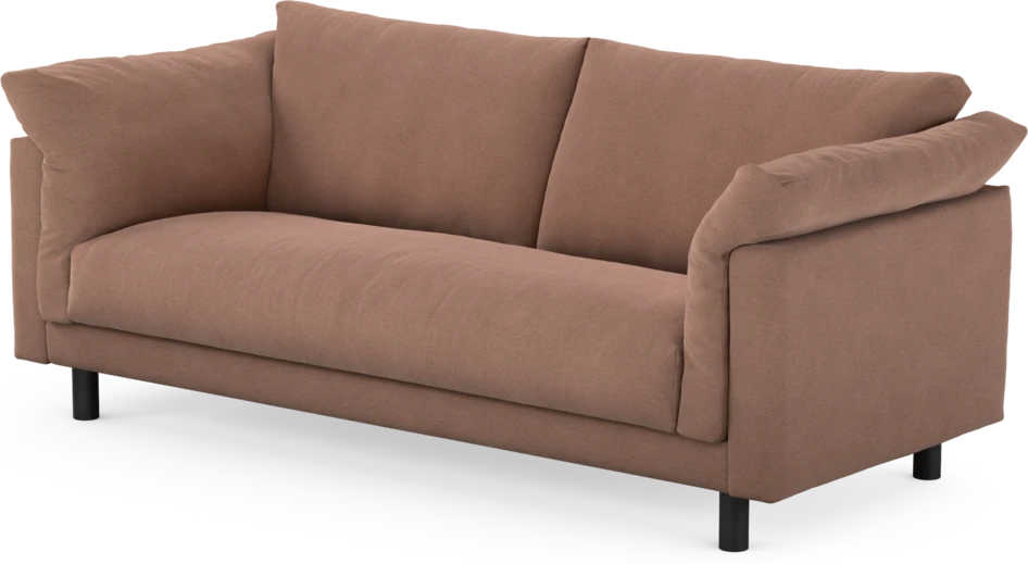 Cherrie - 2,5-sits soffa, hel dyna, fast klädsel - Rosa