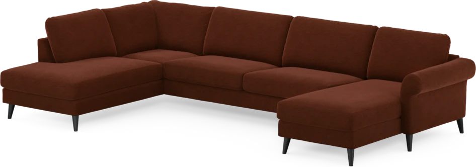 Bridge - 3-sits soffa med divan vänster och schäslong höger - Orange