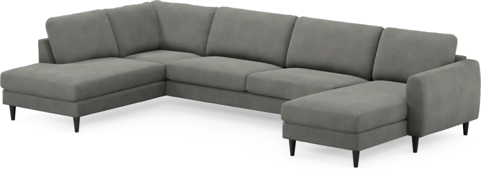 Bridge - 3-sits soffa med divan vänster och schäslong höger - Grå