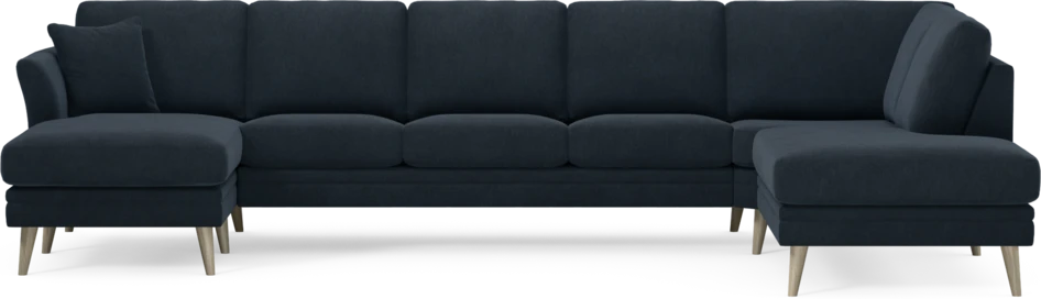 Eden - 3-sits soffa med schäslong vänster och divan höger - Blå