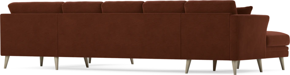 Eden - 3-sits soffa med schäslong vänster och divan höger - Orange