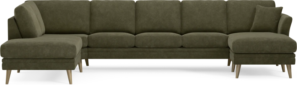Eden - 3-sits soffa med divan vänster och schäslong höger - Grön